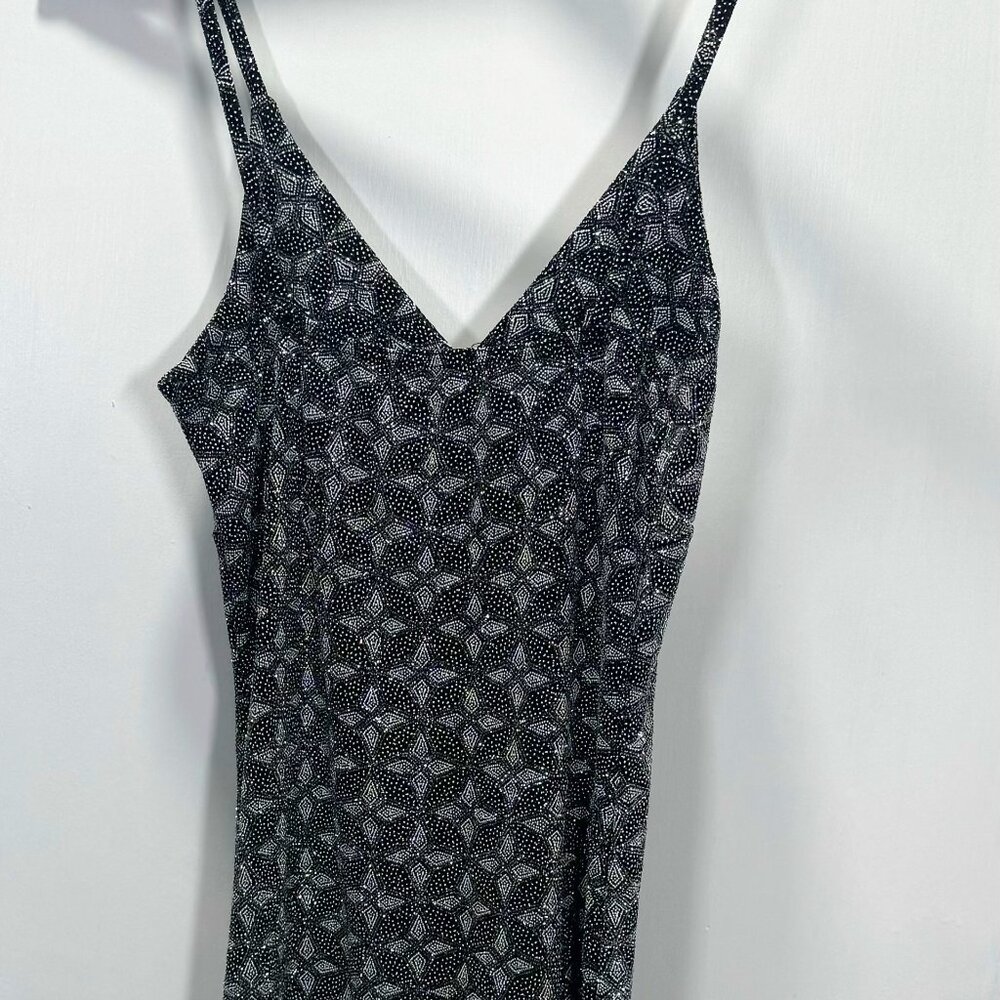 Women's Black, White, and Silver Mini Dress